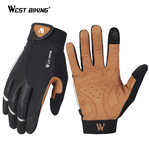 WEST BIKING 3D Pad Anti-slip Cycling Gloves Half Long Finger Bicycle Gloves Breathable MTB Bike Gloves Men Women Sport Gloves ► Photo 1/6