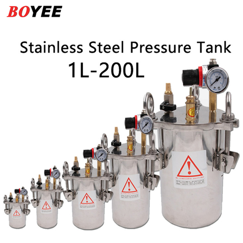 BOYEE 304 dispensing bucket Liquid glue dispensing stainless steel pressure tank 1L 2L 5L 10L 20L 30L 40L 50L 60L 80L 100L ► Photo 1/6