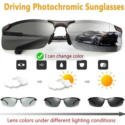 Day Night Vision Glasses 2022 Photochromic Sunglasses Men Polarized Driving Chameleon Glasses Male Change Color Sun Glasses ► Photo 1/6