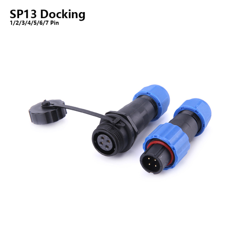 SP13 IP68 Waterproof Plug Socket 1/2/3/4/5/6/7/9P Docking Aviation Connector Panel Mount Wire Cable Connector Aviation Plug ► Photo 1/6