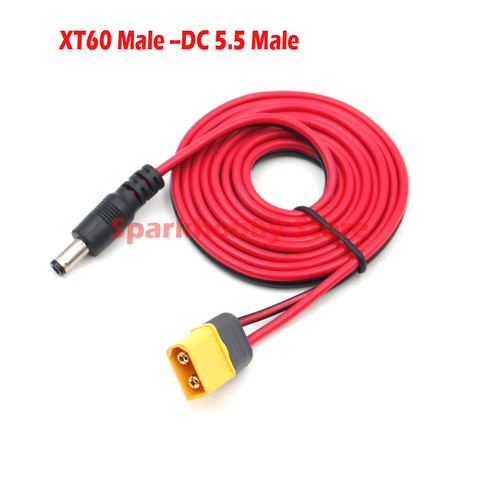 1.3  metro de longitud Amass XT60 enchufe macho a DC5.5 * 2,1mm macho DC5.5 2,1 Cable adecuado para skyzone 0 Fatshark Fpv gafas ► Photo 1/6