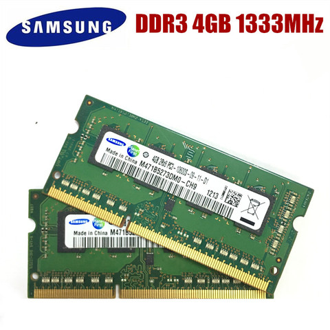 SAMSUNG 4GB 2RX8 PC3-10600S DDR3 1333Mhz 4GB 8GB 1.5V Laptop Memory Notebook Module SODIMM RAM ► Photo 1/2