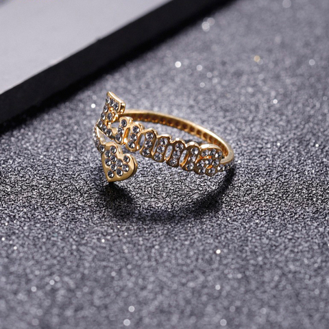 Personalized Iced Out Ring Engagement Wedding Handmade  Zirconia Micro Pave Rings Simple Luxury Ring for Women customize ► Photo 1/6