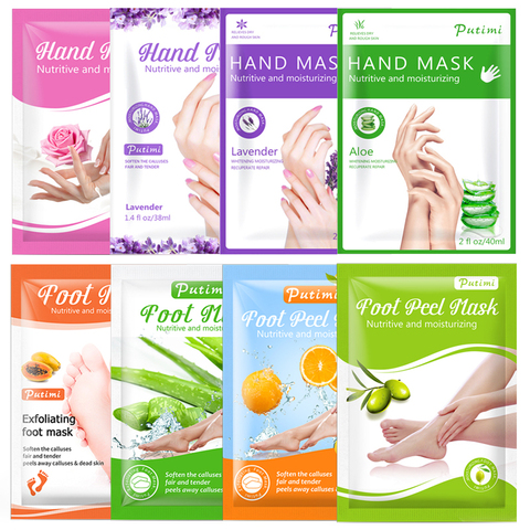 PUTIMI 3pack Moisturizing Hand Mask Spa Gloves Exfoliating Hand Patches Gloves Whitening Mask Peeling Foot Mask Remove Dead Skin ► Photo 1/6