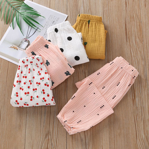 High Quality Breathable Comfort Linen Cotton Summer Fashion Children Pants Candy Color Girls Pants ► Photo 1/6