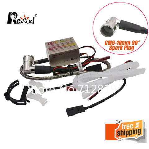 Rcexl Ignition CDI CM6-10mm 90 Degree Spark Plug DA DLE Gas Petrol Engine Rc Airplane for DLE20/DLE30/DLE55/CRRCpro GP26R/GP50R ► Photo 1/6
