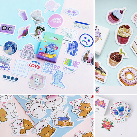 45 pcs/Box Various Stickers Pack Kawaii Planner Journal Scrapbooking Stickers Stationery School Supplies ► Photo 1/4