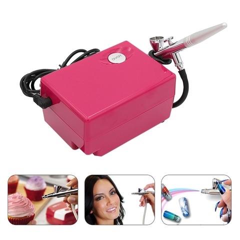 Air Brush Compressor Airbrush Body Paint Aerograph Face Paint Spray Gun Kit For Makeup Cake 0.4mm Needle Henna Tattoo Set ► Photo 1/6