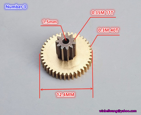 Brand new 0.35M 11T + 0.3M 40T OD 4.55mm 12.6mm duplex gear 0.3M 0.35M copper gear~ ► Photo 1/4