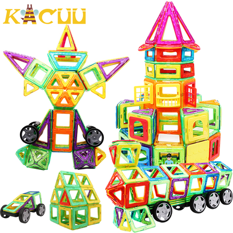 52pcs Big Size Magnetic Building Blocks Triangle Square Brick designer Enlighten Bricks Magnetic Toys Free Stickers Gift ► Photo 1/6