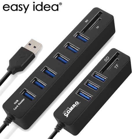 USB Hub 3/6 Port Expander Adapter USB 3.0 Hub Multi USB Splitter 2.0 Hab 3 Hub 3.0 Multiple USB3.0 USB-Hub Card Reader For PC ► Photo 1/6