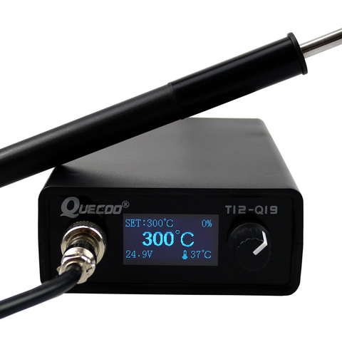 OLED T12-Q19 Soldering Station Electronic compatible AC/DC power with T12-P9 plastic handle and T12 iron  tips ► Photo 1/6