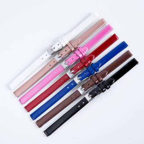 High Quality Leather Watchbands 8mm for Women's Watches Watch Accessories Thin Watch Strap Wrist Belt with Pin Buckle New ► Photo 1/6