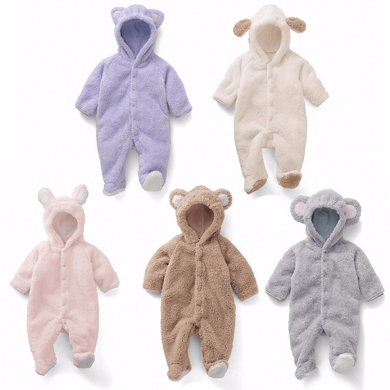 Buy Online Newborn Baby Romper Winter Costume Baby Boys Clothes Coral Fleece Warm Baby Girls Clothing Animal Overall Baby Rompers Jumpsuit Alitools