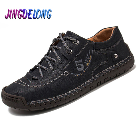 Brand Men Shoes Handmade Leather Men's Casual Shoes Fashion Lace-Up Mens Driving Shoes Comfortable Men's Boots Zapatos De Hombre ► Photo 1/6