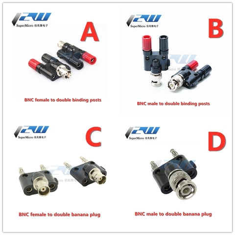 BNC adapter BNC male adapter post BNC to double banana plug BNC male to banana jack ► Photo 1/5