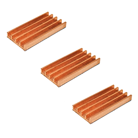3pcs Pure Copper Mini Ultra thin heat Sink Memory RAM  Cooling For VGA DDR MOS GPU IC Chipset Radiator Cooler Heatsink 19x9x2mm ► Photo 1/5