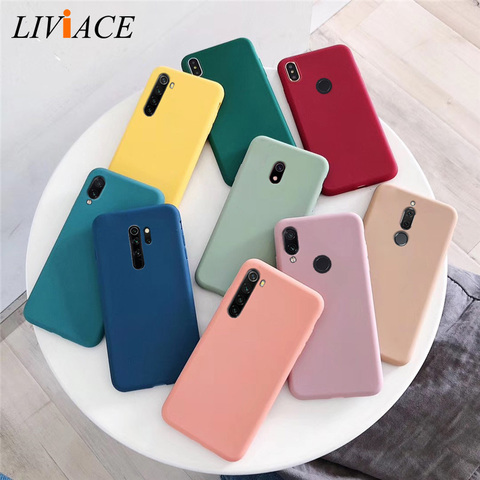 solid color soft silicone tpu case on for xiaomi redmi note 8 7 6 5 pro 7a 8T 9 matte back cover xiomi redmi 9 note8 note 8pro ► Photo 1/6