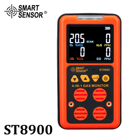 4 in 1 Multi Gas Detector Gas Monitor Oxygen O2 Hydrogen Sulfide H2S Carbon Monoxide CO Combustible Gas LEL gas analyzer meter ► Photo 1/6