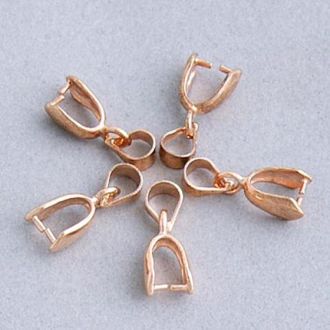 20Pcs 18KGP Rose Gold Plated Pinch Clip Bail Beads 15mm DIY Findings ► Photo 1/5