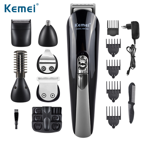 Kemei 6 in 1 Rechargeable Hair Trimmer Titanium Hair Clipper Electric Shaver Beard Trimmer Men Styling Tools Shaving Machine 600 ► Photo 1/6