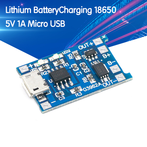 5 pcs Micro USB 5V 1A 18650 TP4056 Lithium Battery Charger Module Charging Board With Protection Dual Functions 1A Li-ion ► Photo 1/6