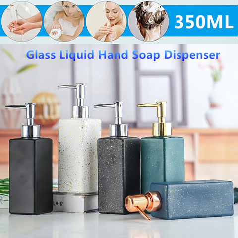 1Pc Glass Hand Soap Sanitizer Liquid Bottle Shampoo Shower Gel Lotion Storage Container ► Photo 1/6