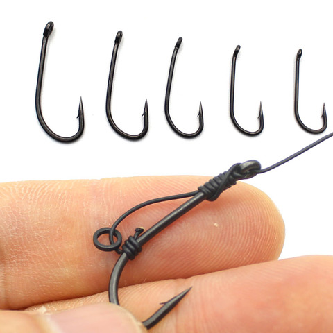 20PCS Micro barbed Carp Fishing Hook D rig Hook Coated Coating with Eye for Blow Back Rigs Pop up    ► Photo 1/6