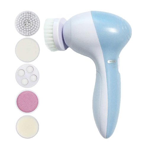 Facial Cleansing Brush Skin Care Face Brush Set with 5 Brush Heads entle Exfoliating & Removing Blackhead Massager For Face Care ► Photo 1/6