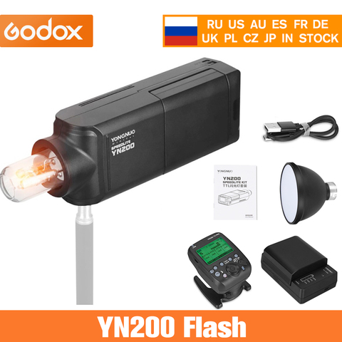 YONGNUO YN200 TTL Flash HSS 2.4G 200W Lithium Battery GN60 High Speed Speedlite Compatible YN560-TX/YN560-TX Pro for Canon Nikon ► Photo 1/6
