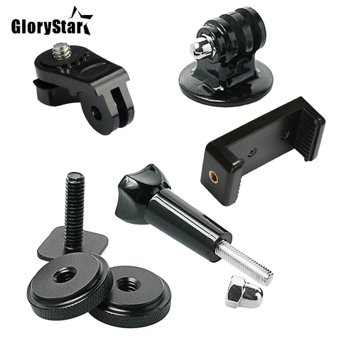 GloryStar Hot Shoe Kit Include Mount Adapter Universal Phone Holder Thumbscrew for Attaching Phone or GoPro Go Pro Hero on DSLR ► Photo 1/6