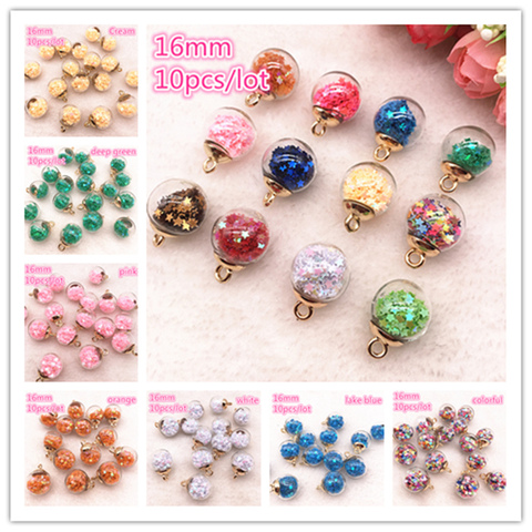 New 10pcs 16mm Colorful Transparent Ball Glass Star Charms Pendant Find Hair Accessories Jewelry Charms Earring ► Photo 1/6