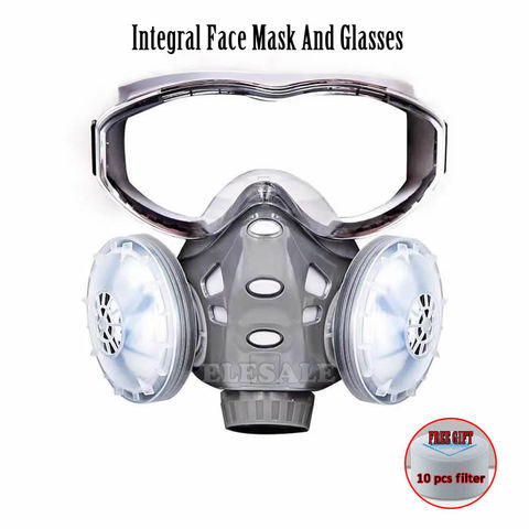 New Integral Dust Mask Safety Goggles Half Face Respirator For Builder Carpenter Daily Haze Protection Work Safety Mask ► Photo 1/6