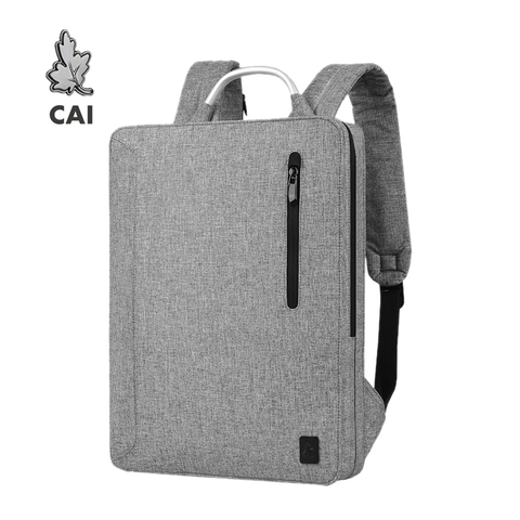CAI Men Backpack Bag Laptop School Book Office Simply Fashion Bag for Male  Waterproof Zipper Metallic Handle Backpacking ► Photo 1/6