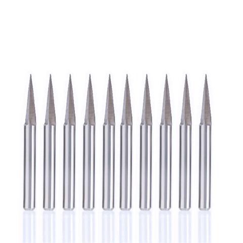 10x Carbide Steel 15 Degree 0.2mm CNC Router Triangular Pyramid Engraving Bits ► Photo 1/1