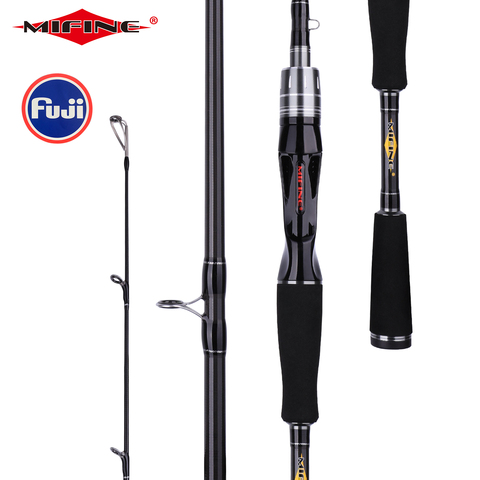 MIFINE Baitcasting Lure Fishing Rod 1.68m 1.8m 2.1m 2.4m 2.7m 3.0m Carbon Casting FUJI Guide travel lure Rod 3-50g ML/M/MH ► Photo 1/6