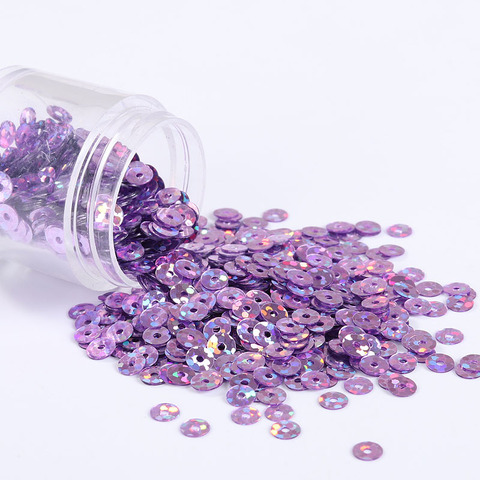 10g/pack 2mm-6mm Flat Round Laser Color Sequin PVC Loose Sequins Paillette for Sewing Wedding Craft, Patches Material ► Photo 1/6