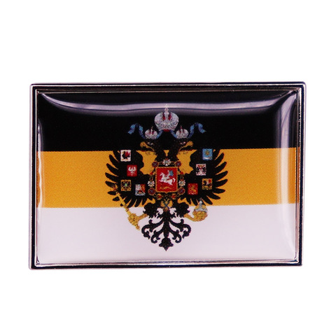 Imperial Russia National Flag Badge black yellow white Double Eagle Russian Empire Flags Banner Lapel Pin Brooch ► Photo 1/6