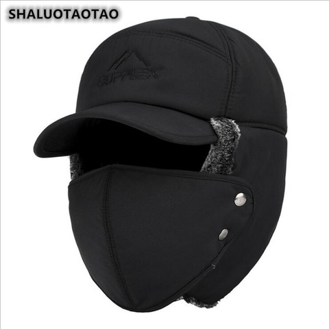 SHALUOTAOTAO Trend Winter Thermal Bomber Hats Men Women Fashion Ear Protection Face Windproof Ski Cap Velvet Thicken Couple Hat ► Photo 1/6