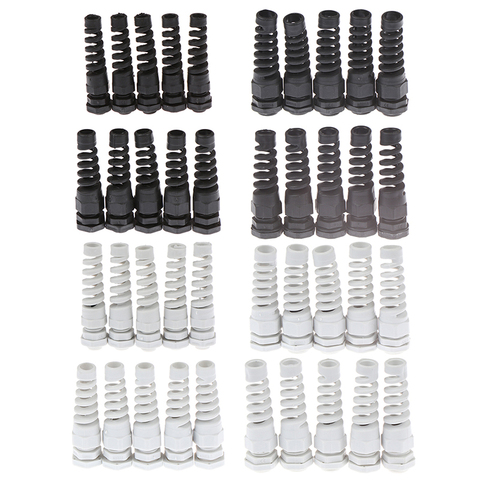 M12/M16/M18/M20 Cable Gland Connector Plastic Flex Spiral Strain Relief Protector For 3-12mm Wire Thread 5pcs IP67 Waterproof ► Photo 1/6