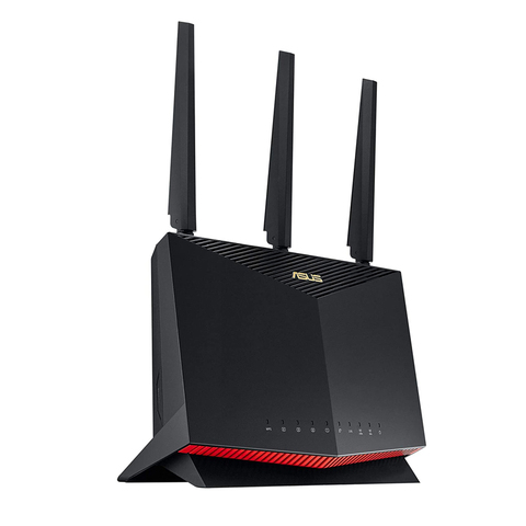 ASUS ROG Gaming Router RT-AX86U AX5700 Dual Band WiFi 6, 802.11ax, 5700 Mbps, up to 2500 sq ft & 35+ Devices, NVIDIA GeForce Now ► Photo 1/3