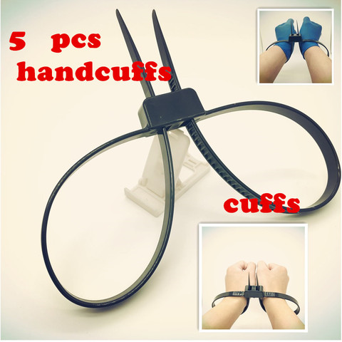 5 pcs Handcuff Disposable  Double Flex Zip Tie Cuff Flex Restraints  police double-ring binding tape SM nylon binding tape ► Photo 1/6