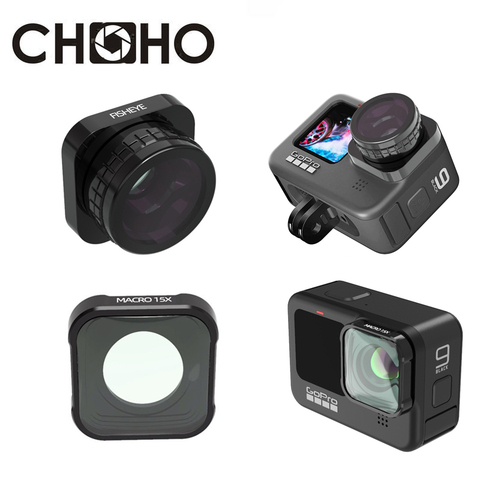 For GoPro Hero 9 Black Accessories Filter 180° Fisheye Macro 15X Close-up Lens Protective Cover Protector for Go Pro HERO9 New ► Photo 1/6
