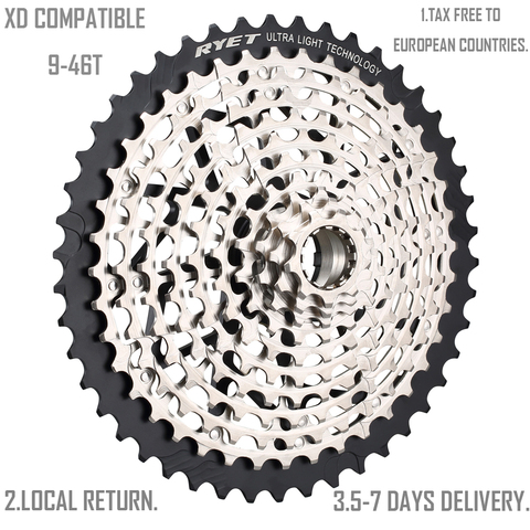 RYET Cassette 11 Speed cassette 9-46T Cassette  XD Cassette Ultralight 355g Steel Durable Ultimate 11s Sprocket k7 11S Cassette ► Photo 1/6