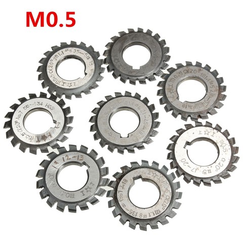 Module 0.5 M0.5 PA20 Degrees Bore 16mm #1-8 HSS Involute Gear Milling Cutter Gear Cutting Tools Milling Cutter High Speed Steel ► Photo 1/6