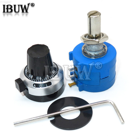 1Set 3590S Precision Multiturn (1PCS Potentiometer 10 Ring Adjustable Resistor+1PCS Turns Counting Dial Rotary 6.35mm Knob) ► Photo 1/2