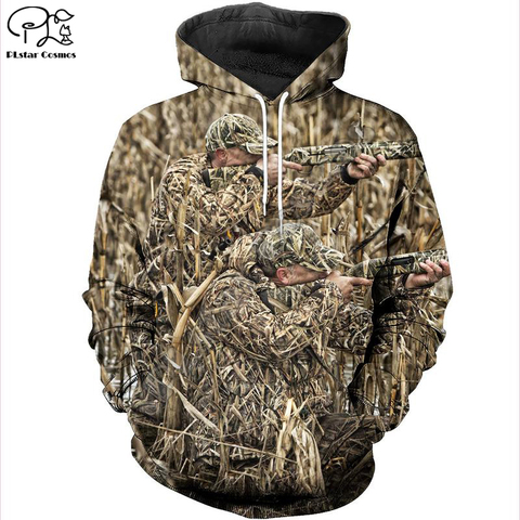 PLstar Cosmos New Fashion Duck Hunting Animal Hunter Camo Tattoo Autumn Jacket Tracksuit Pullover 3DPrint Men/Women Hoodies A-1 ► Photo 1/3