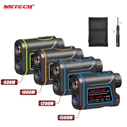 NKTECH Laser Rangefinder Distance Meter Hunting Golf 600m 1000m 1200m 1500m 4IN1 Telescope Speed Height Angle Scope Range Finder ► Photo 1/6