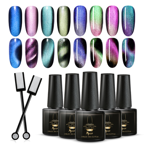 2/3PCS 5D Cat Eye Magnet Nail Gel Polish Set Magnetic UV Gel Varnish Chameleon Soak Off UV Gel Lacquer Enamel Manicure Nail Art ► Photo 1/6