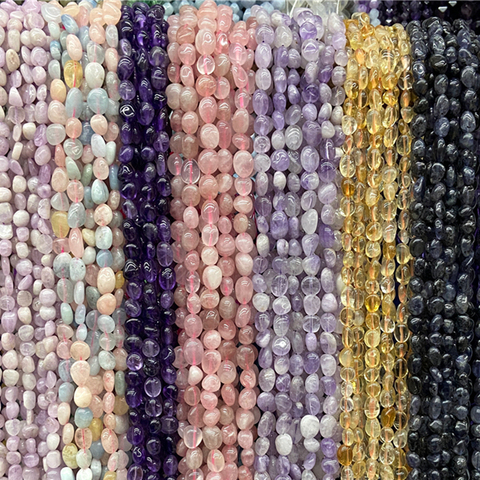 6-8MM 15'' Irregula Natural Pink Morgan Citrines Rose Purple Amethysts Quartz Crystal Stone Spacer Beads Charm Jewelry Making ► Photo 1/6